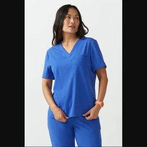WELLES Women's Everybody Classic V Scrub Top Size L in Royal Blue